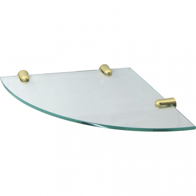 Полка стеклянная угловая WASSERKRAFT K-533 BRUSHED GOLD K-533BG Полка стеклянная угловая WASSERKRAFT K-533 BRUSHED GOLD K-533BG