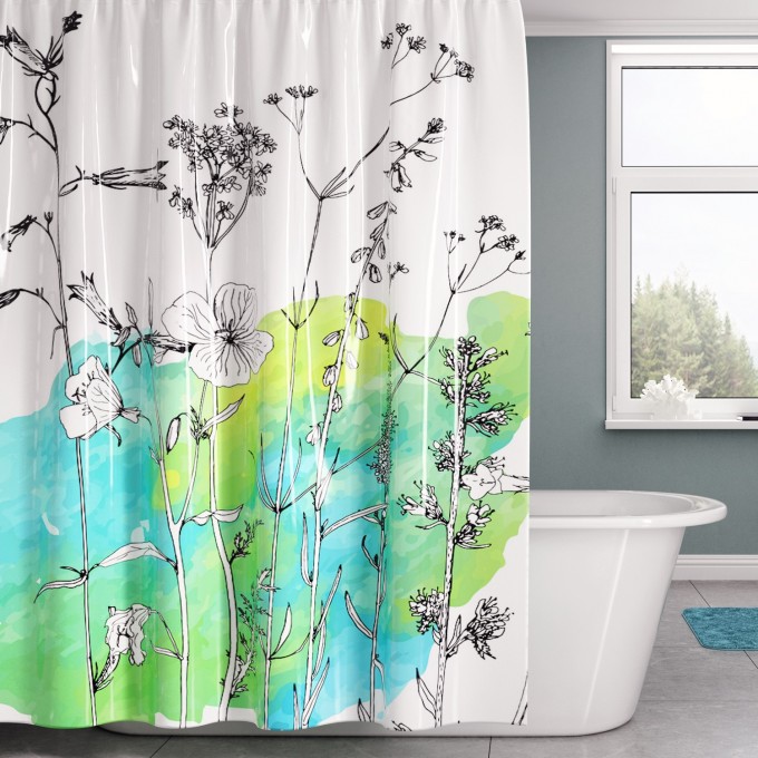 Шторка для ванной WASSERKRAFT DILL SC-39101 Шторка для ванной WASSERKRAFT DILL SC-39101